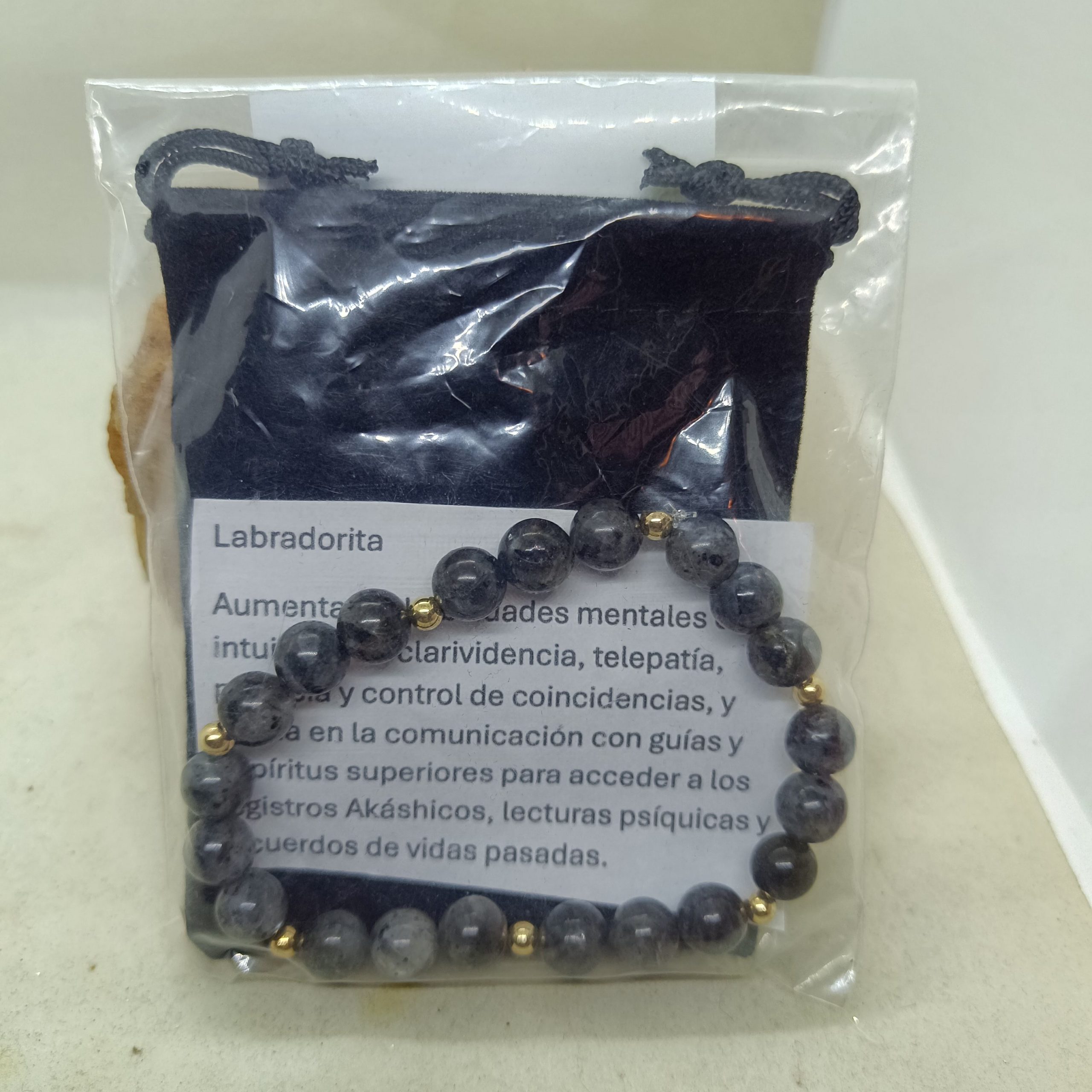 Pulsera Labradorita y oro de 14 k - Imagen 2