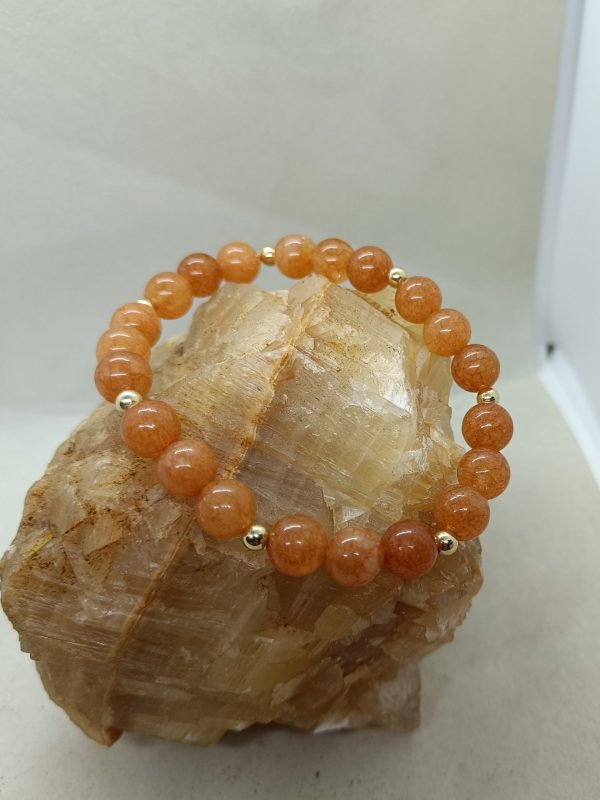 Pulsera Piedra solar y oro de 14 k