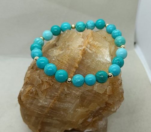 Pulsera Turquesa y oro de 14 k