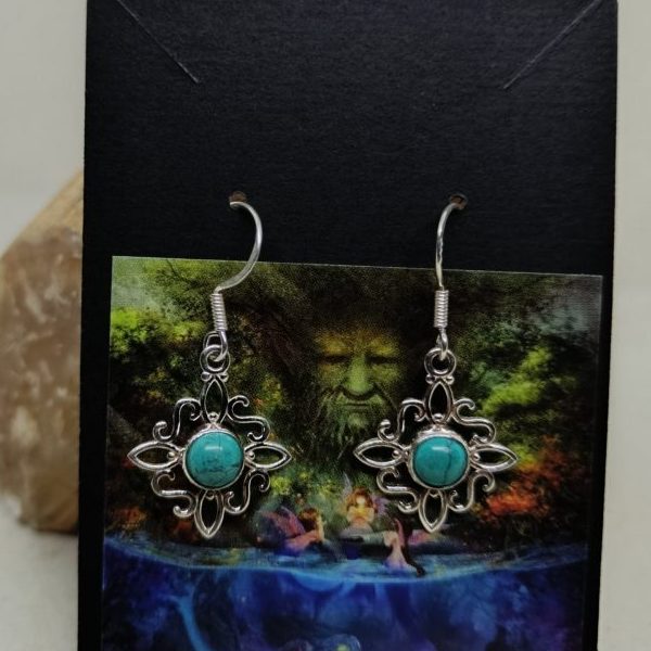 Pendientes nudo de la bruja y Turquesa S925