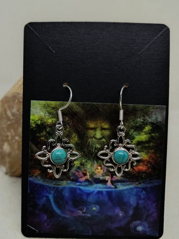 Pendientes nudo de la bruja y Turquesa S925