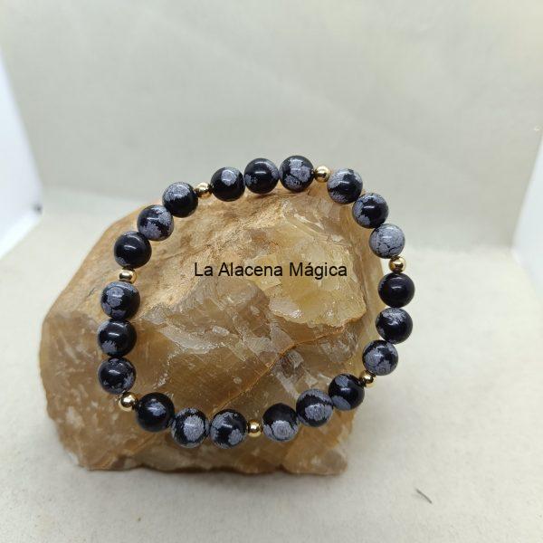 Obsidiana nevada y oro